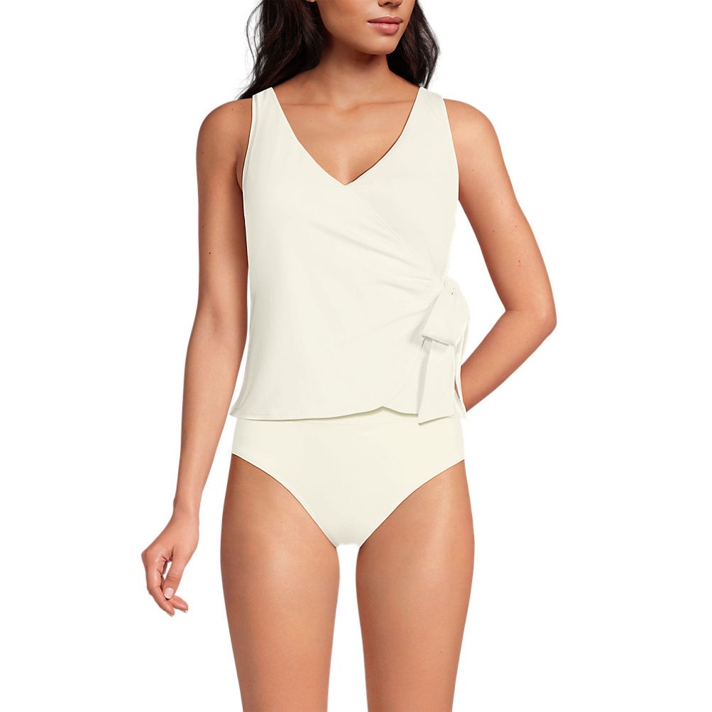 Lands end side tie tankini swimsuit top size 10